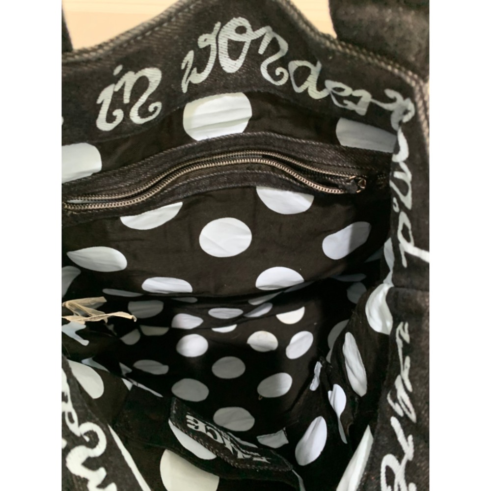 Disney Loungefly Alice in Wonderland Denim Canvas Tote Bag Cheshire Cat - Picture 6 of 7